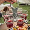 6 чашек Складной стеклянный карусельный держатель Ручка для кофейной чашки Кронштейн для питьевой бутылки Портативный Противоожоговый Кемпинг Вечеринка Бар Дом