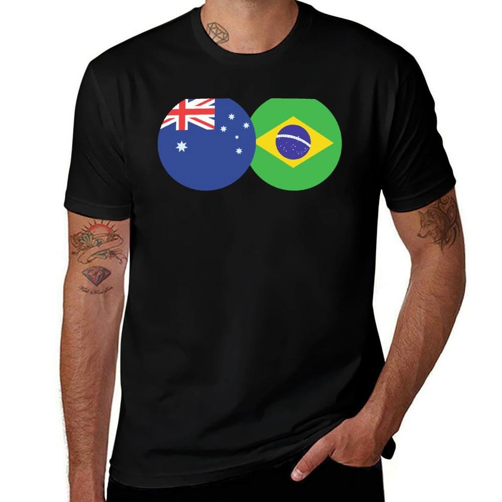 AustralianBrazilian Flags TShirt Basic All Season Solid TShirt