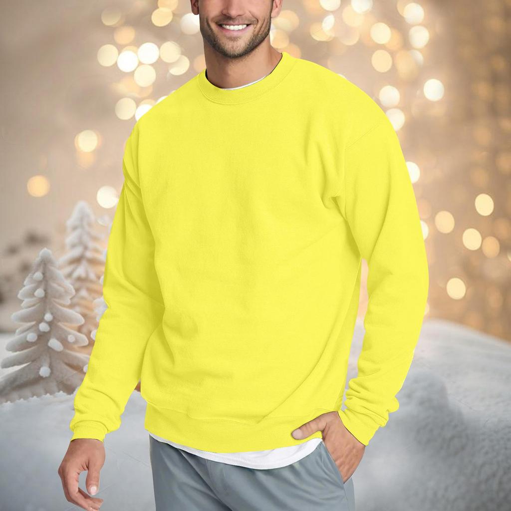 Мужская повседневная модная удобная цветная толстовка с круглым вырезом