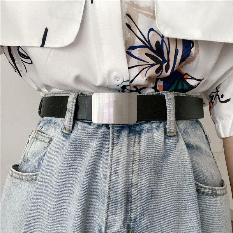 Стильный черный ПУ ремень для модных женщин с уникальным дизайном, универсальный модный аксессуар