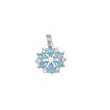 Blue Diamond Snowflake Silver Pendant, Fairy Winter Women's Clavicle Chain