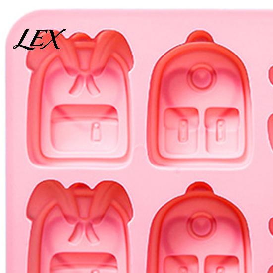 Cute Cake Decorating Supplies Backpack Silicone Mold, 6 Cavity School Bag Shape Baking Tool, DIY Crafting Mold Durable Flexible Tray for Chocolate And
