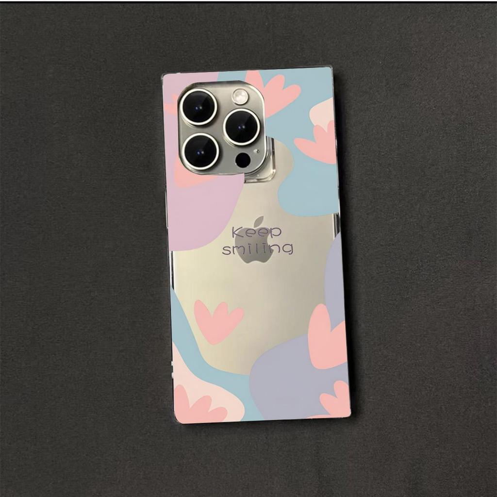 Прозрачный чехол с квадратной задней защитой для iPhone 12 13 16 ProMax 14 Pro Max 15 Plus 11, защита от кислорода, чехол с узором Моранди в стиле Весеннего фестиваля