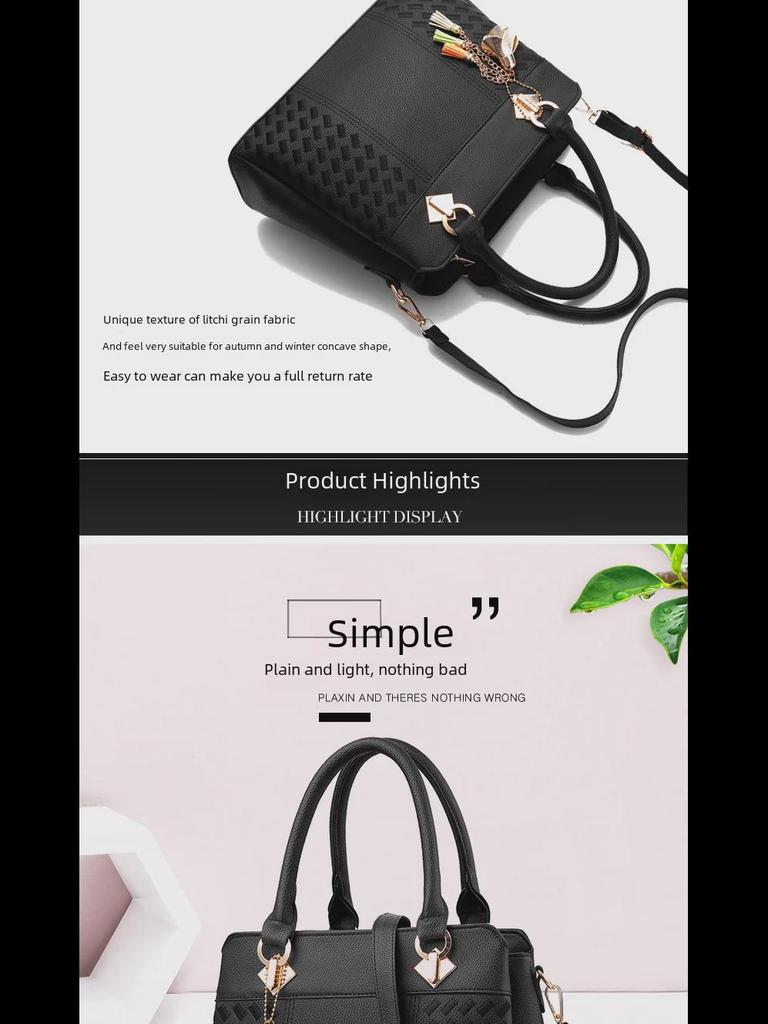 Women's Red Bridal Handbag: Large Capacity, Fashionable Shoulder and Messenger Bag