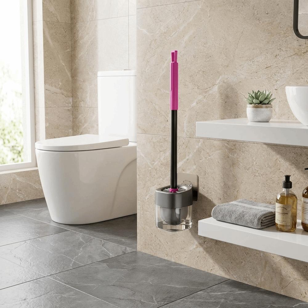Hemispherical Brush Head Toilet Brush Groove Design Wall Mount Brush  Apartment Living