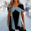 New Women's T-Shirt Curve Print V-Neck Fashion Streetwear Female Clothing Casual Summer Short Sleeve Pullover T Shirt for Women