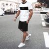 Men's Suit Sportswear Summer Men's Fashion Letter Printed Clothing T-Shirt Shorts 2 Pieces Casual Street Plus Size Mens Suit