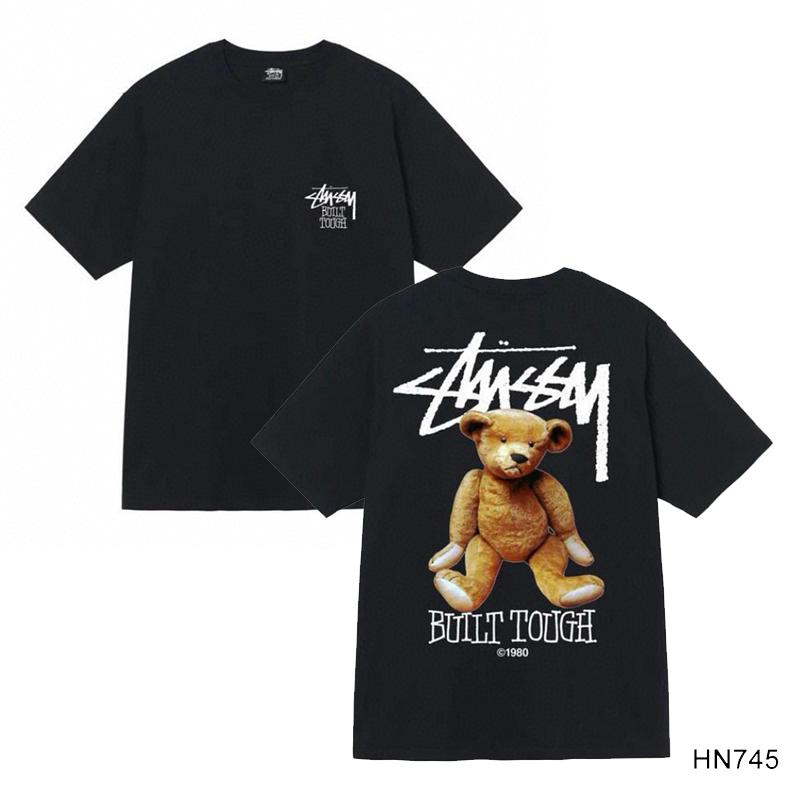 Stussy Летняя новая футболка из высококачественного хлопка с круглым вырезом для мужчин и женщин 2025 года, классический логотип с новым рисунком, парная футболка
