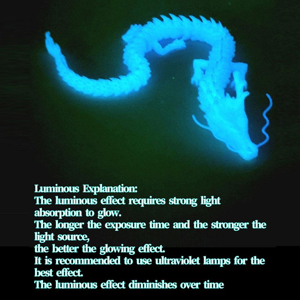 Светящиеся 3D-печатные фигурки драконов, декоративная игрушка, многошарнирная подвижная шарнирная игрушка-дракон для домашнего автомобиля, настольное украшение