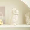 Easter Ceramic Bunny Figurine Holding Egg Look-up Rabbit Statue Sculpture Spring Easter Holiday Party Decoration