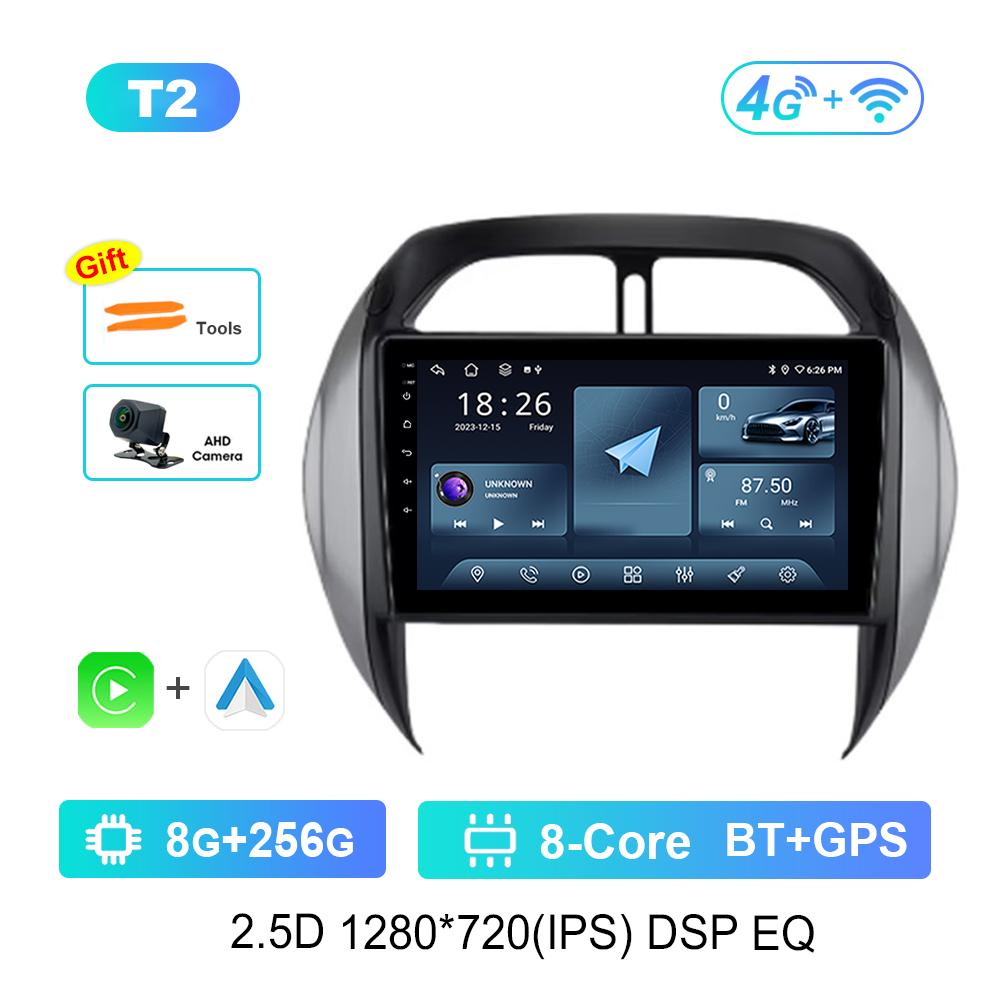 Автомагнитола с ОС Android 9'' для TOYOTA RAV4 2003 - 2005 DSP Стерео 4G WiFi BT Навигация GPS QLED Экран Вентилятор охлаждения