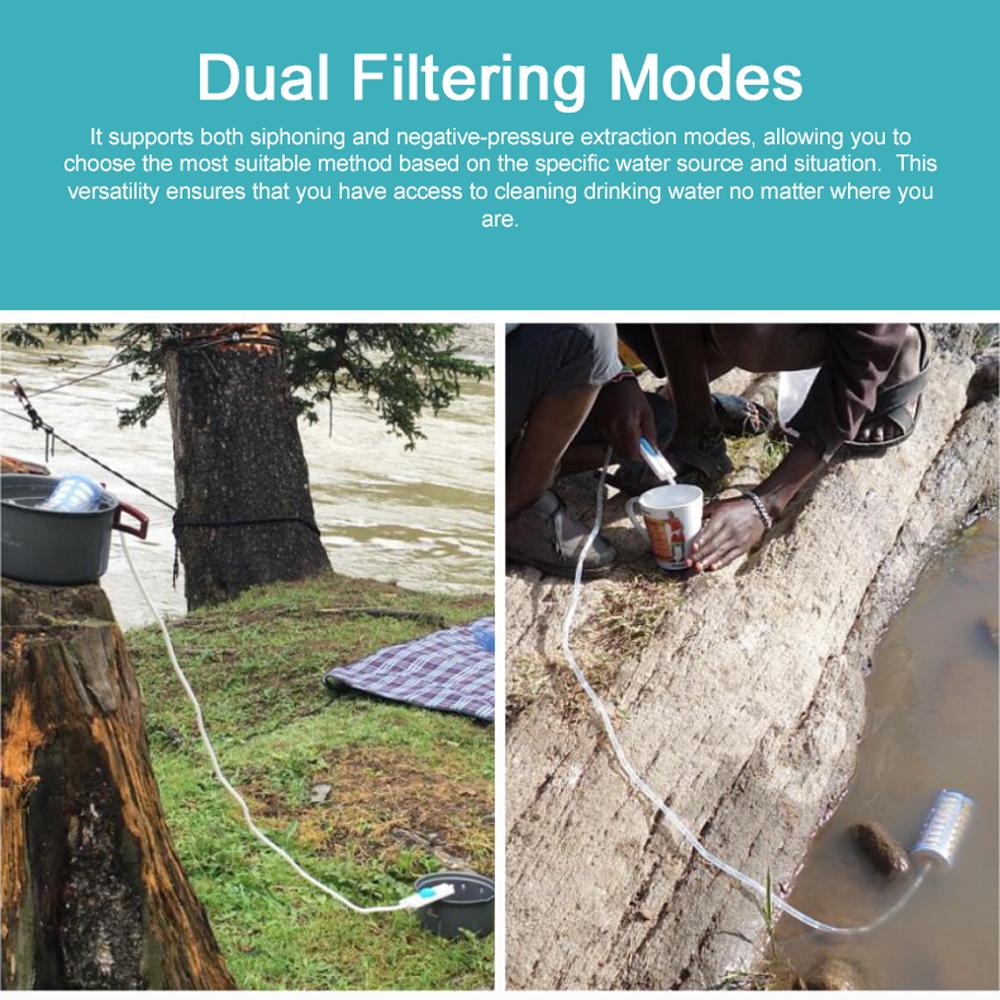 Очиститель воды для кемпинга Портативное устройство фильтрации питьевой воды Поддержка сифона/отрицательного давления 2