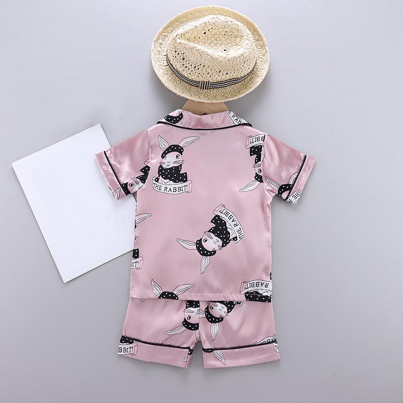 Детские пижамы, комплект одежды для малышей, детская одежда для сна с мультяшным принтом, осенняя хлопковая ночная рубашка для мальчиков и девочек, пижамы с животными, пижамный комплект