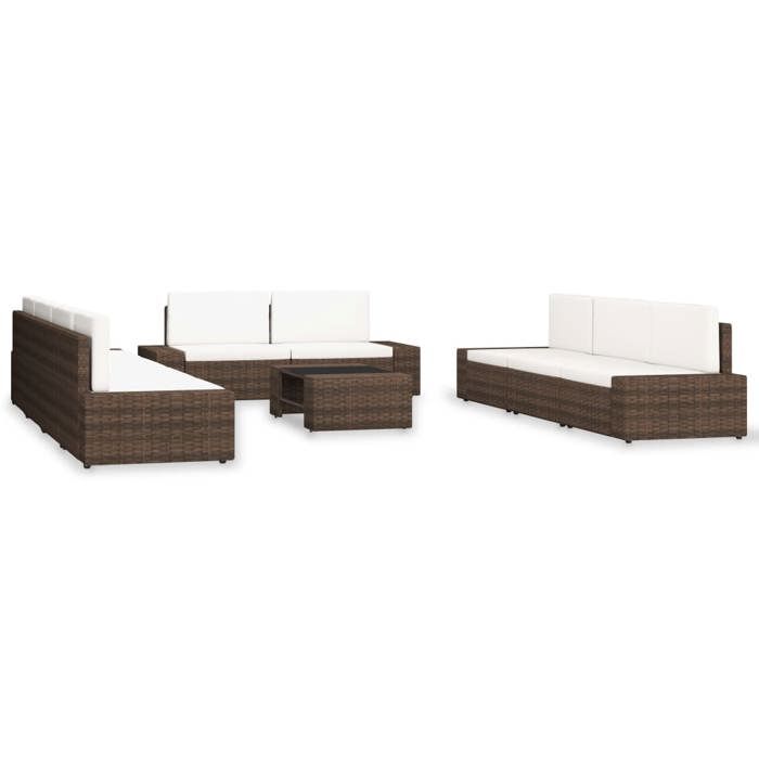 VidaXL Garden Lounge Set 10 Pcs Patio Furniture Terrace Furniture Garden Furniture Outdoor Furniture Backyard 3054595