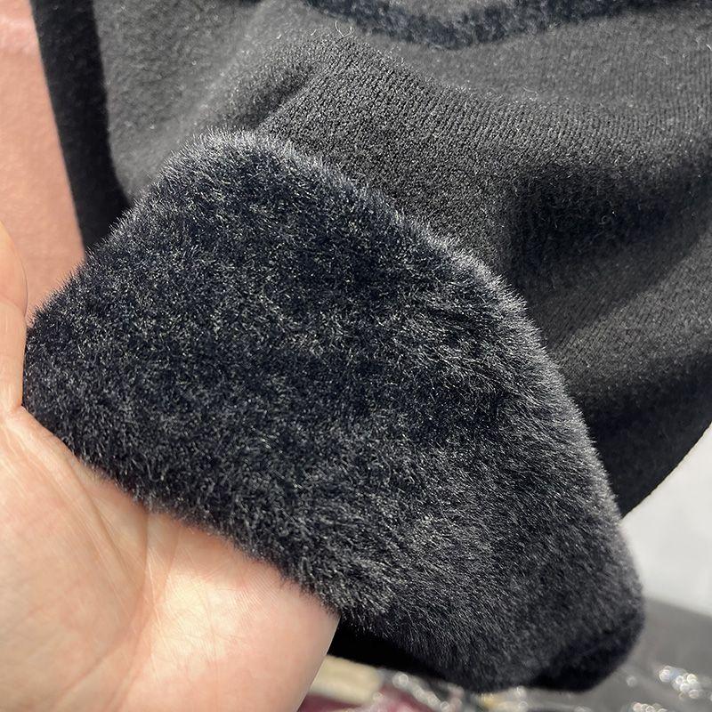 Женский осенне-зимний полувысокий воротник плюшевый свитер толстый теплый универсальный трикотаж повседневный мягкий длинный рукав пуловер