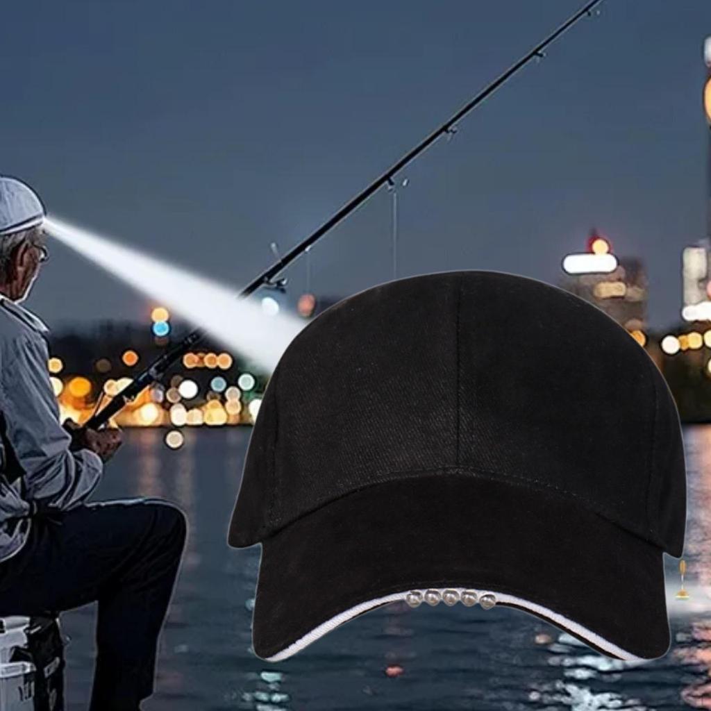 Бейсболка с фонариком Налобный фонарь Регулируемая Портативная Рыбацкая шляпа Фара для мужчин Папа Муж Спорт