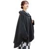 Brilliant Piece Shawl Collar Kimono Herringbone Kimono Cold Loofah Charcoal Gray Coat, Poncho, Cape, Winter, Pattern, Cape, Protection, Haori, Collar,