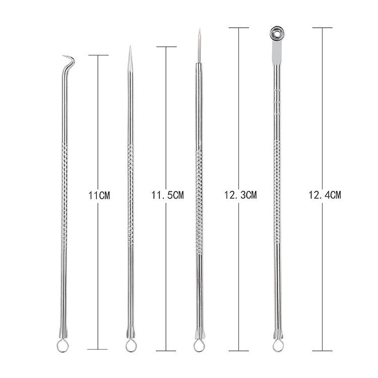 Набор из 4 предметов для удаления черных точек и акне: Инструменты для красоты лица с иглой для удаления прыщей