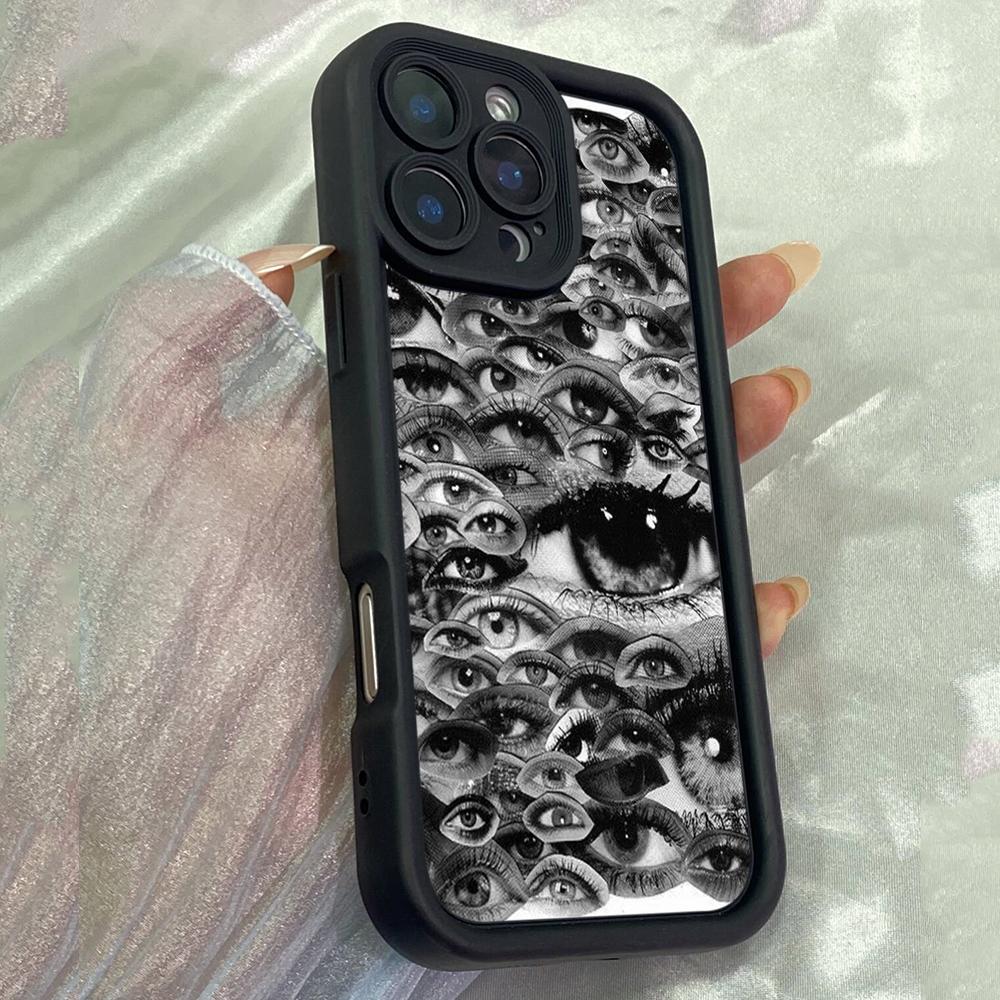 JT329 Коллаж из глаз журналов Арт для iPhone 17 16 15 14 Pro Max Samsung S26 S25 Ultra A17 A16 A07 A56 A13 A14 A15 A06 Xiaomi 15T Redmi 15c Мягкий чехол