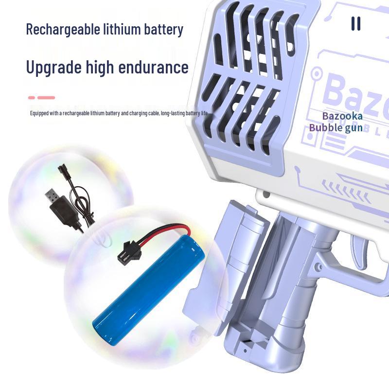 Rechargeable Gatling Bubble Gun for Kids - 69-Hole Bubble Bazooka Toy