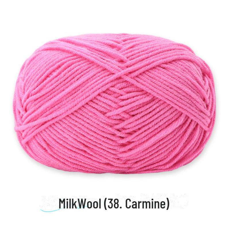 4-Strand Combed Milk Cotton Yarn Ball for DIY Crochet: Doll Making & Baby Sweater/Scarf Kit