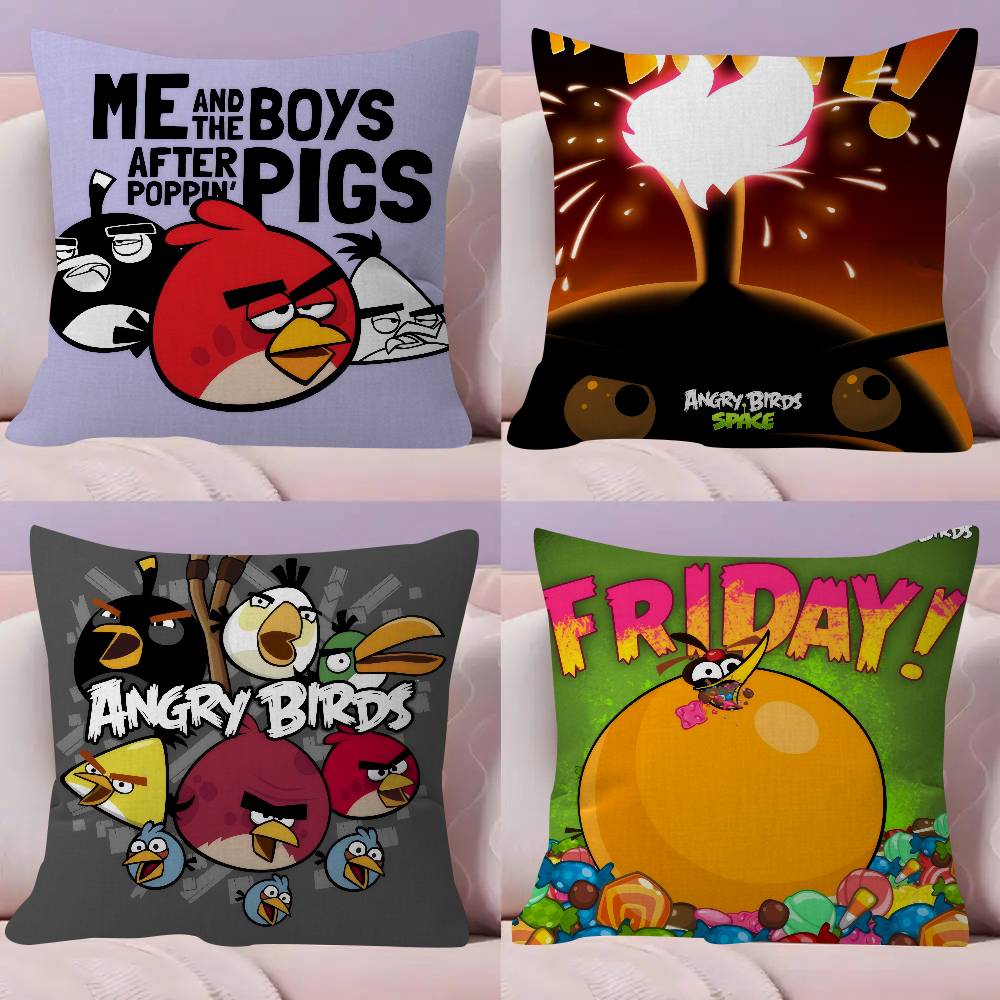 Animation AAAngry Birds Cartoon Pillow Cushion Cover Pillowcase Living Room Sofa Home Decor Customized