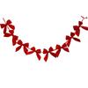 Christmas Bow Garland Red Velvet DIY String Banner Festive Holiday Christmas Tree Ornament Decoration Gift Party Scene Accessory