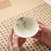 Grass And Wood Ash Hat Cup Hand-Painted Ink Wash Gentleman Bamboo Household Ceramic Kung Fu Tea Set Master Tea Cup Personal Tea Cup