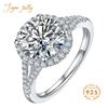Classic Silver Moissanite Ring For Charm Lady With 1ct 6.5mm Real Moissanite Gemstones Entanglement  Wedding Gift
