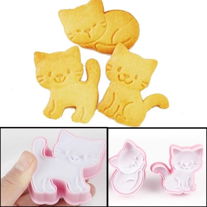 1 шт. форма для украшения торта своими руками, формочка для печенья в виде кошки из пластика KTY