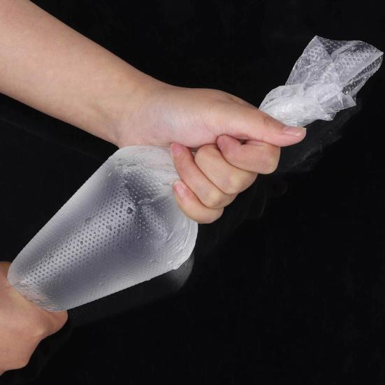 100 шт. Кондитерские мешки треугольные прозрачные, легко покрываются глазурью и чистятся, удобные утолщенные пакеты для украшения торта