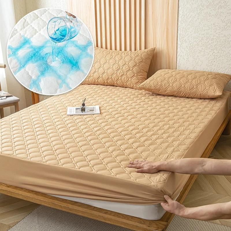 Водонепроницаемая простыня, утолщенный наматрасник, защита от пятен, плед, покрывало на кровать, вентилируемые покрывала для двуспальной кровати для дома(НЕТ наволочки)