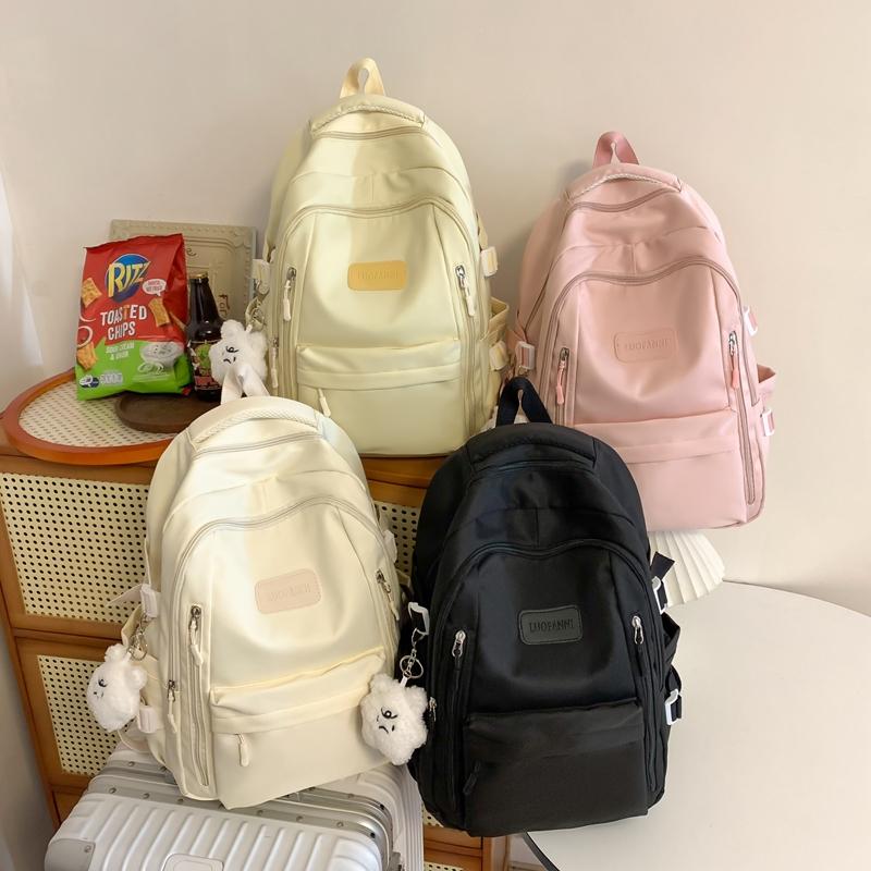 Сплошной цвет школьный рюкзак для женщин младших классов средней школы рюкзак большой емкости