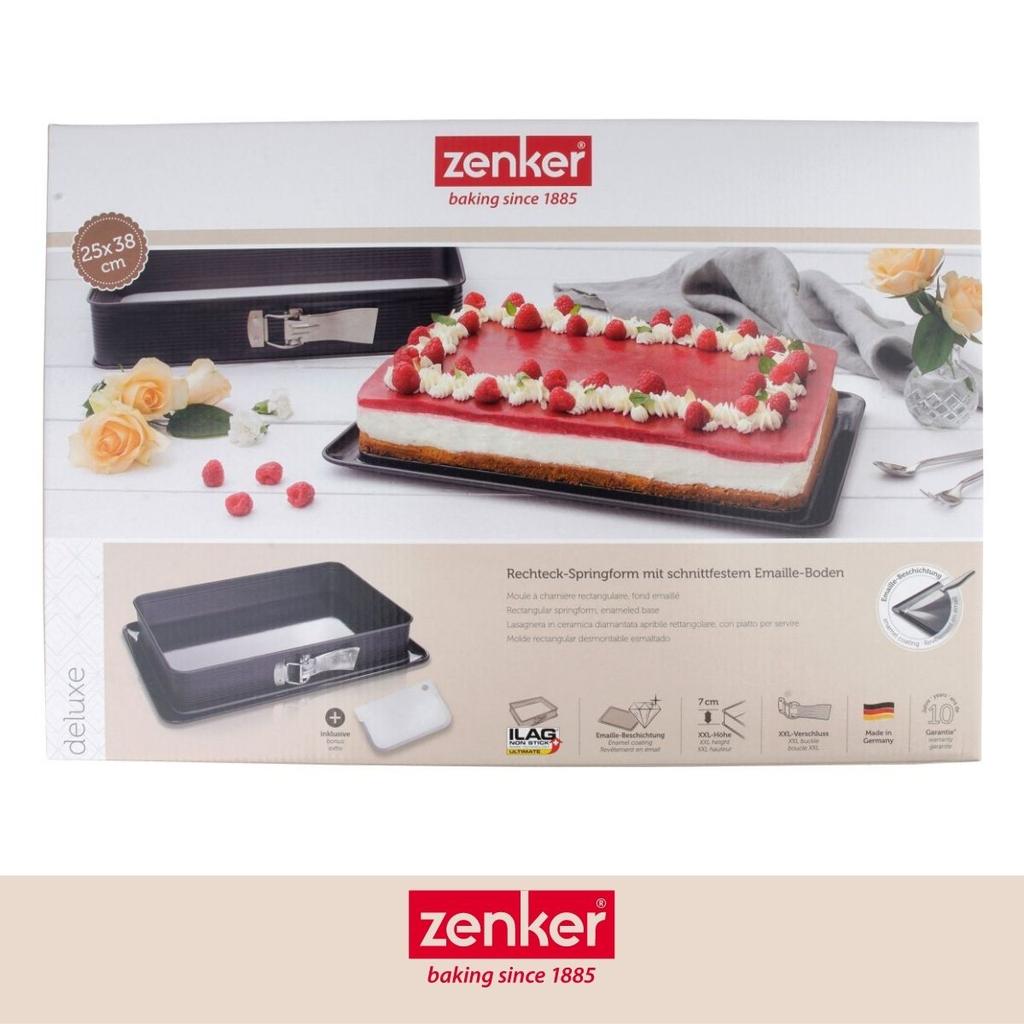 Rectangular Springform Pan In Enamelled Steel 42 X 29 Cm and Its Zenker Deluxe Spatula Ref. 7022