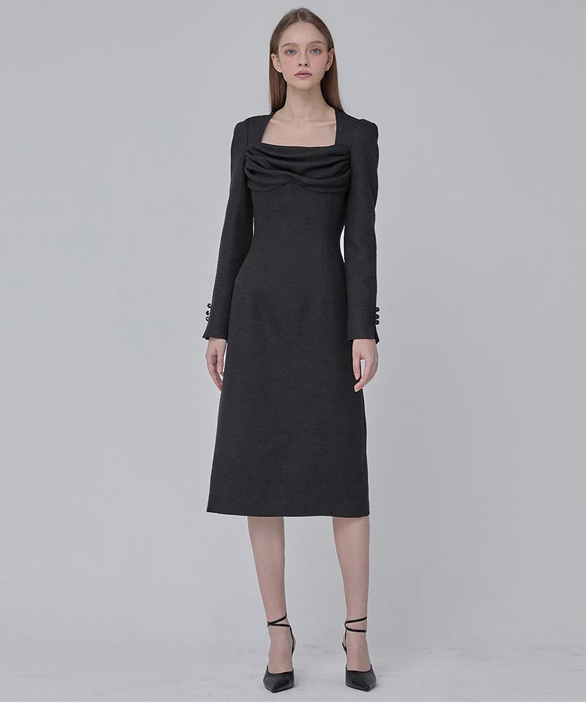 Julie And Kara 24 Fw Collar 108 Dear Vivian Tweed Dress Black