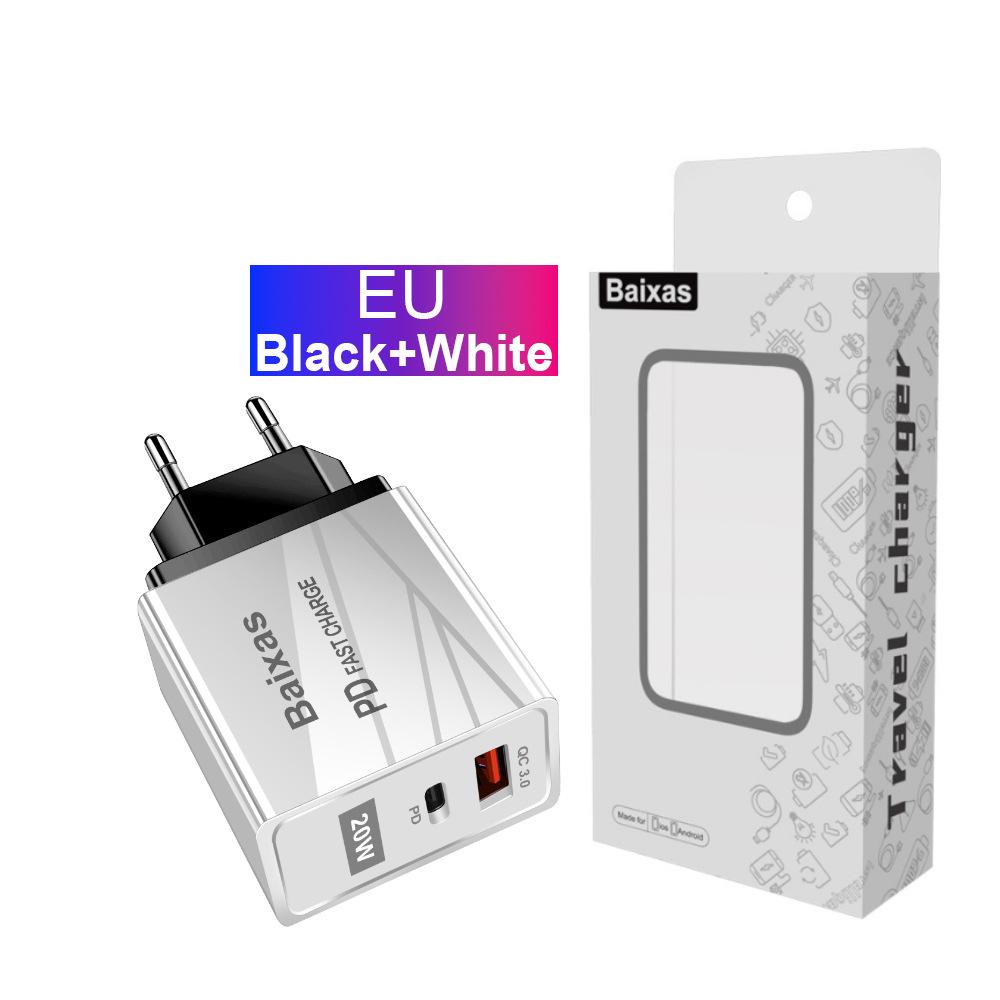 Быстрое дорожное зарядное устройство EU/UK/AU QC3.0+PD с несколькими напряжениями и портом USB