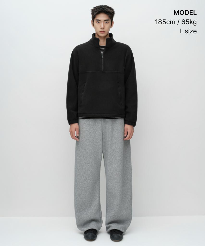 MUSINSA STANDARD Brushed Curved Sweatpants [Medium Grey]