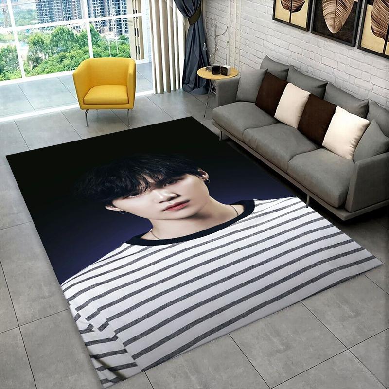 Kpop B-BTS SUGA Agust D Yoon Gi Ковер Коврик для Игровой Комнаты Спальни Гостиной Дивана Домашний Декор, Ковер Зональный Нескользящий Коврик для Пола Подарок