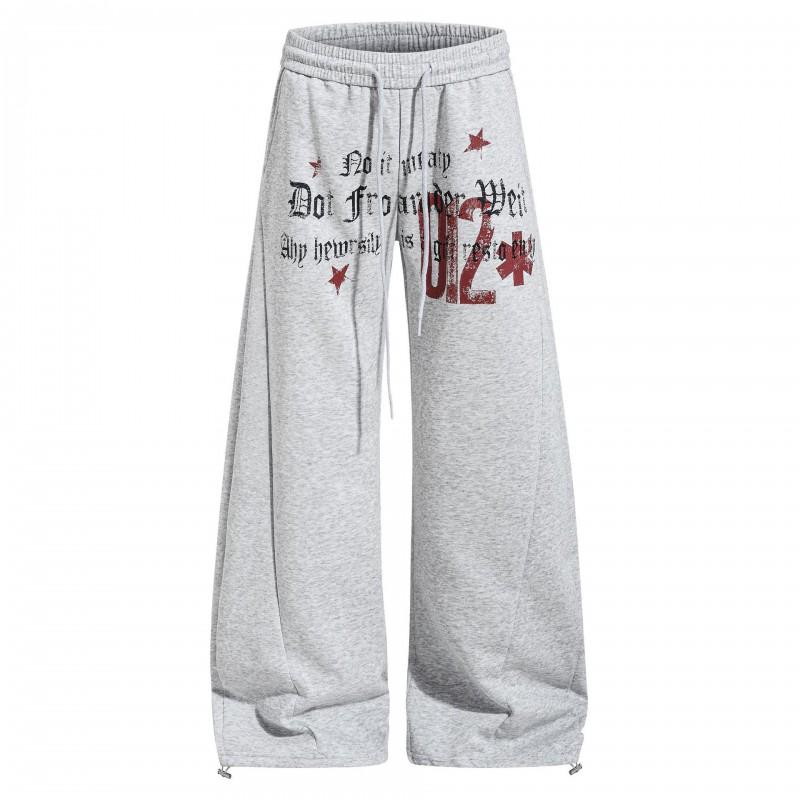 OREETA American Drawstring Wide Leg Pants Loose Hip Hop Jazz Dance Trousers Unisex Casual Long