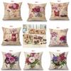 Stylish Home Decors Nordic Flowers Sofa Pillow Case Cotton Linen Cover