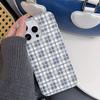 INS Синий Белый Клетчатый Чехол для Телефона Для Samsung A05S A06 A07 A15 A16 A34 A35 A53 A54 S23 S25 Ultra Винтажная Эстетика TPU Чехол