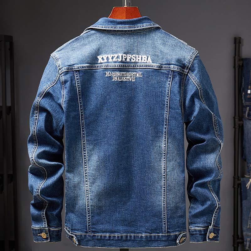 Мужская джинсовая куртка в классическом западном стиле, повседневное облегающее рваное джинсовое пальто для мужчин, джинсовые куртки большого размера