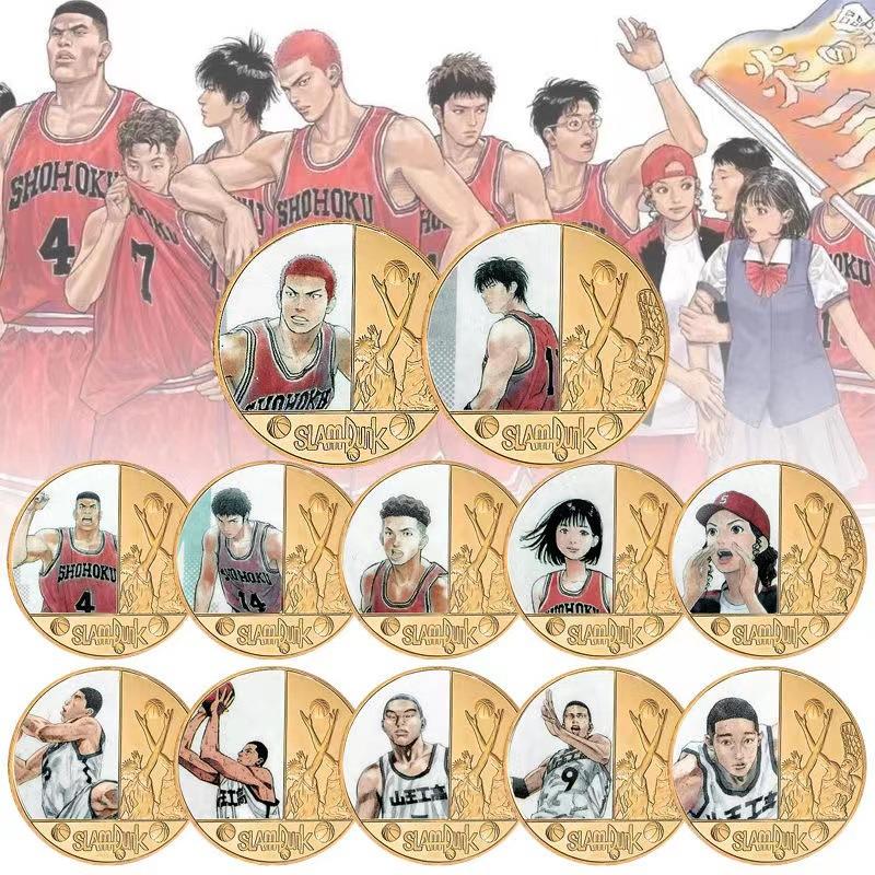 Basketball coins, new twelve commemorative coins, anime coins, peripheral commemorative coins, die cast metal coins
