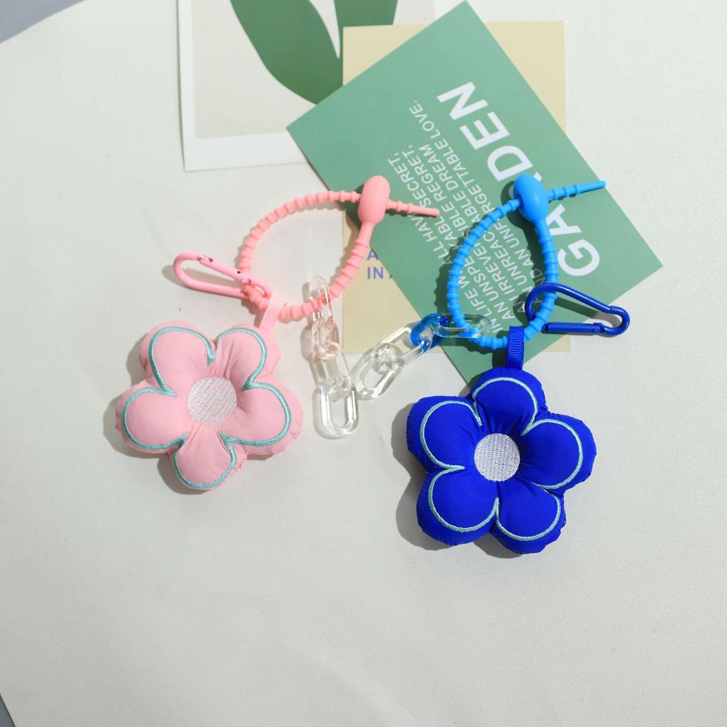Брелок из ткани с цветочным принтом в натуральном стиле: Милый кулон-цветок в стиле колор-блок для женских ключей от машины или сумок