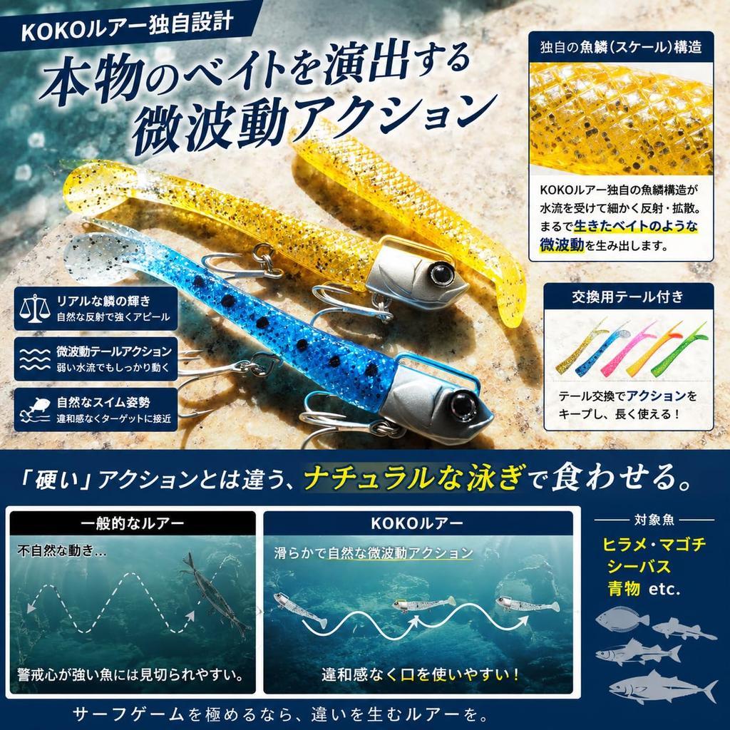 Flounder Jig Head Worm Set 5 with Spare Suitable for and KOKO LuresSeabass Lure, (15g, 22g, 30g, Colors) Worms. Flounder, Flatfish, Seabass,