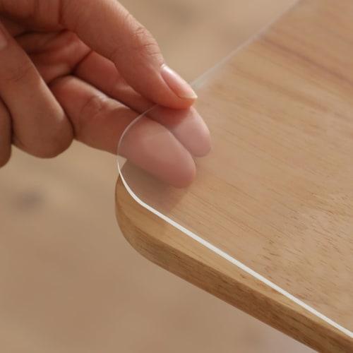 Yiwbj Transparent Tablecloth, 80x130cm, 1.5mm Thick PVC, Table Mat, Rectangular Desk Mat, Odorless Vinyl Rectangular Table Cover, Waterproof, Stain-Re