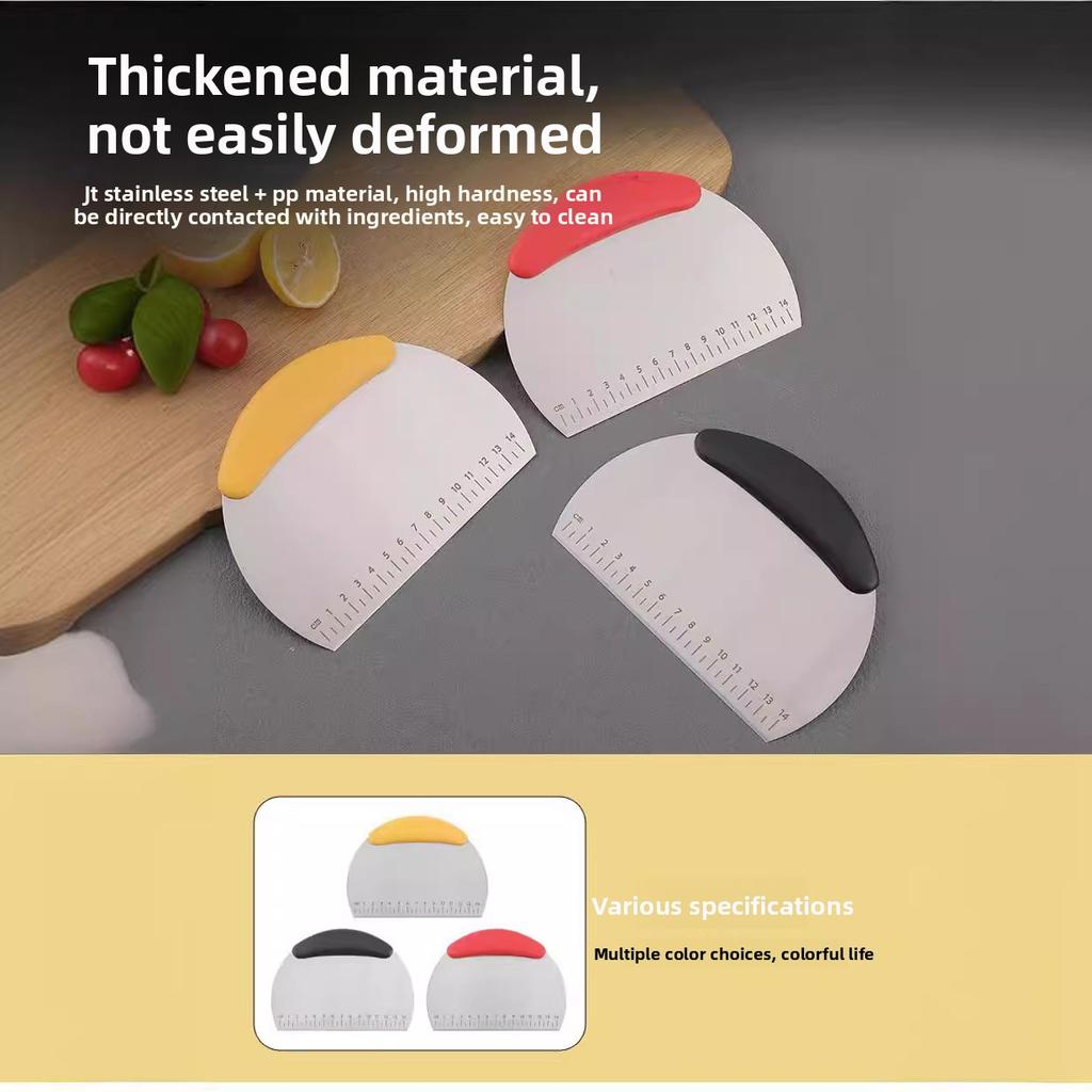 Бытовой Полукруглый из Нержавеющей Стали с Шкалой Нож для Выпечки и Нарезки Скребок для Крема, Торта, Муки