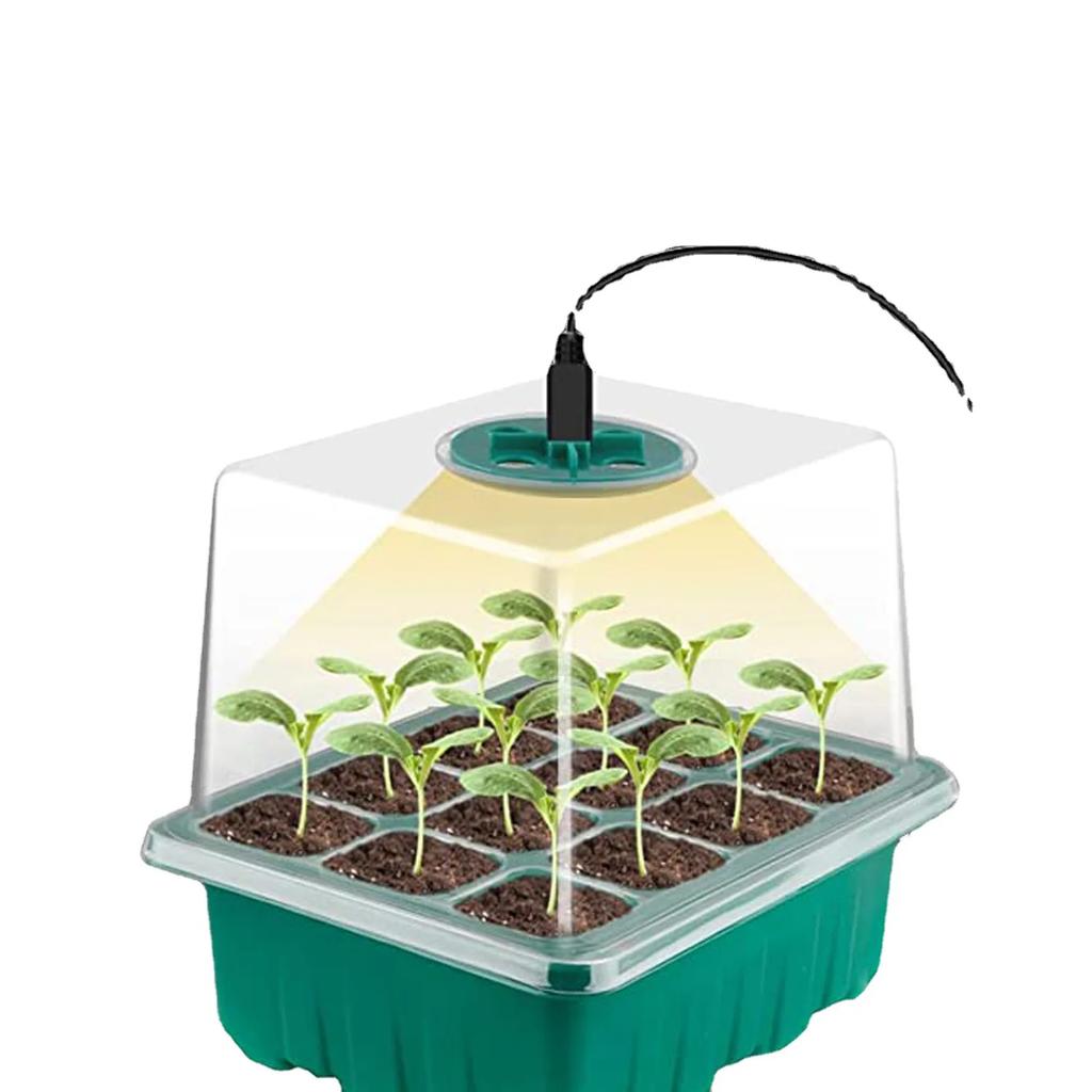 Светодиодный светильник полного спектра для выращивания растений с лотком для рассады Лотки для семян растений, лотки для выращивания в теплице с отверстиями 12 ячеек на лоток
