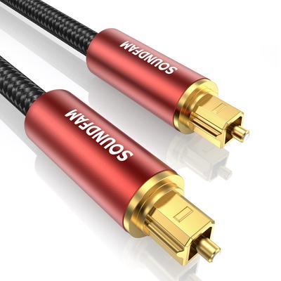 SOUNDFAM оптический цифровой кабель Toslink оптический кабель оптический цифровой аудиокабель SPDIF OPTICAL квадратный оптический кабель для динамика 1M, [высокая прочность,