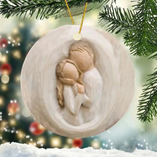 Christmas Ornament for Horse Lovers Hugging Horse Acrylic Pendant Christmas Tree Hanging Decoration Holiday Gifts for Girls Women Cowgirls